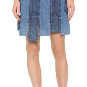 Elle Sassoon Pleated Denim Mini Skirt 2 NWT